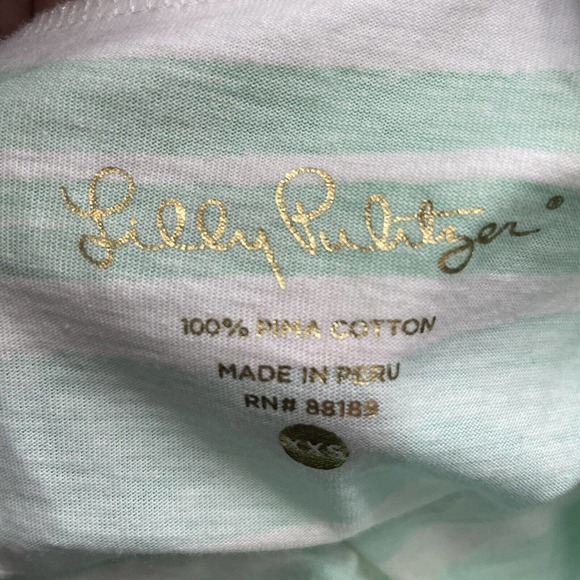 Lilly Pulitzer Sea Scape Linden 3/4 Sleeves Blue Green Striped Dress Women’s XXS - Picture 2 of 12